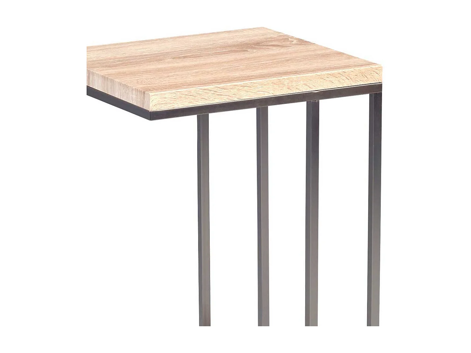 Sofa Beistelltisch in Eiche Sonoma Metall