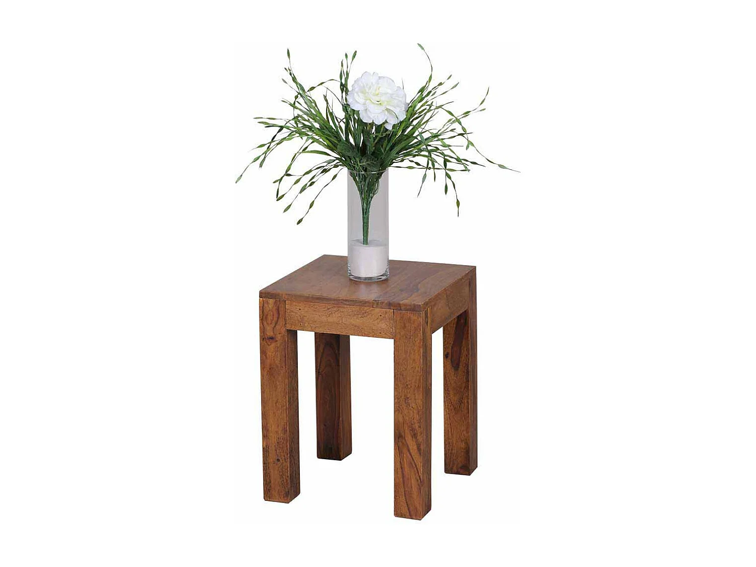 Massivholz Beistelltisch aus Sheesham lackiert 35 cm breit