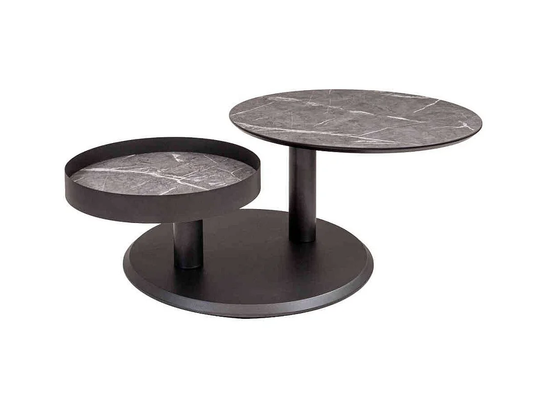 Beistelltisch aus Metall und MDF runder Tischplatte