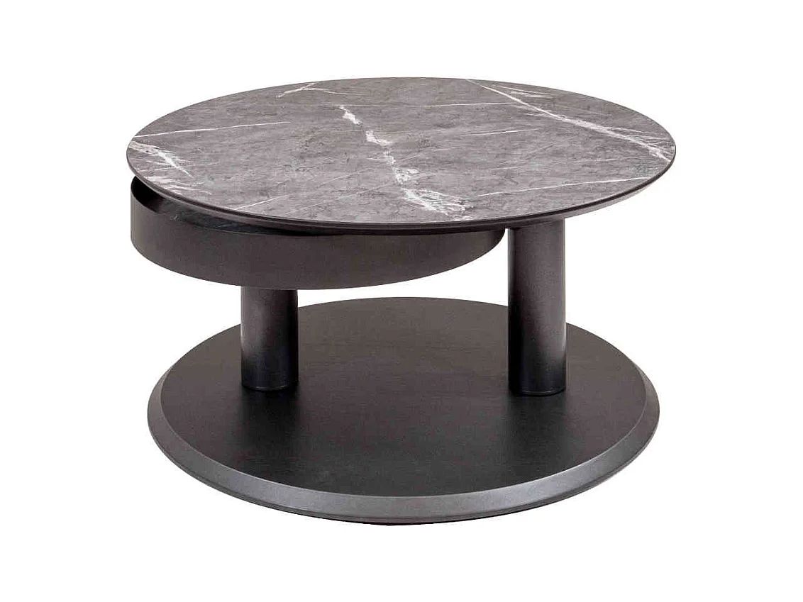 Beistelltisch aus Metall und MDF runder Tischplatte