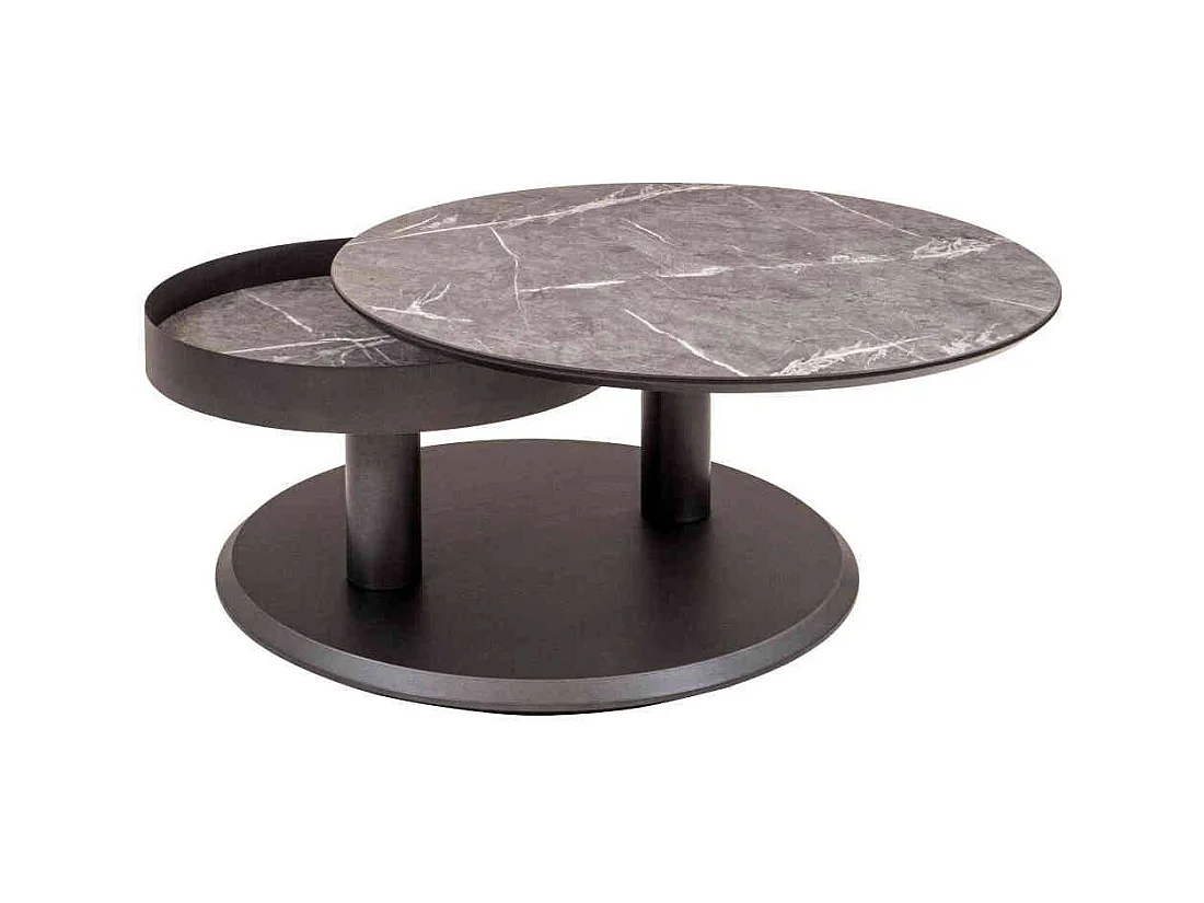 Beistelltisch aus Metall und MDF runder Tischplatte