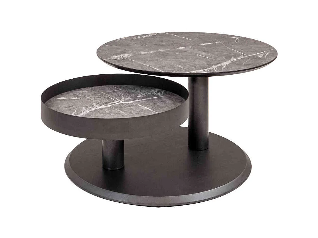 Beistelltisch aus Metall und MDF runder Tischplatte