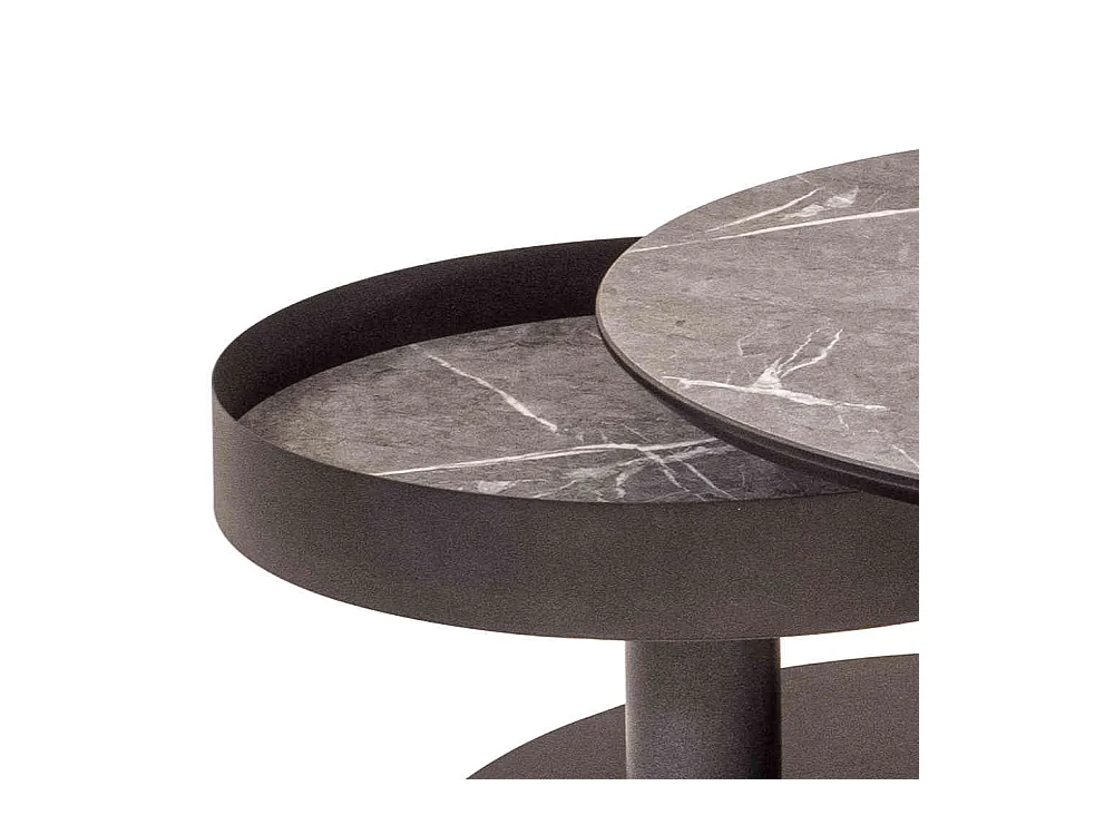 Beistelltisch aus Metall und MDF runder Tischplatte