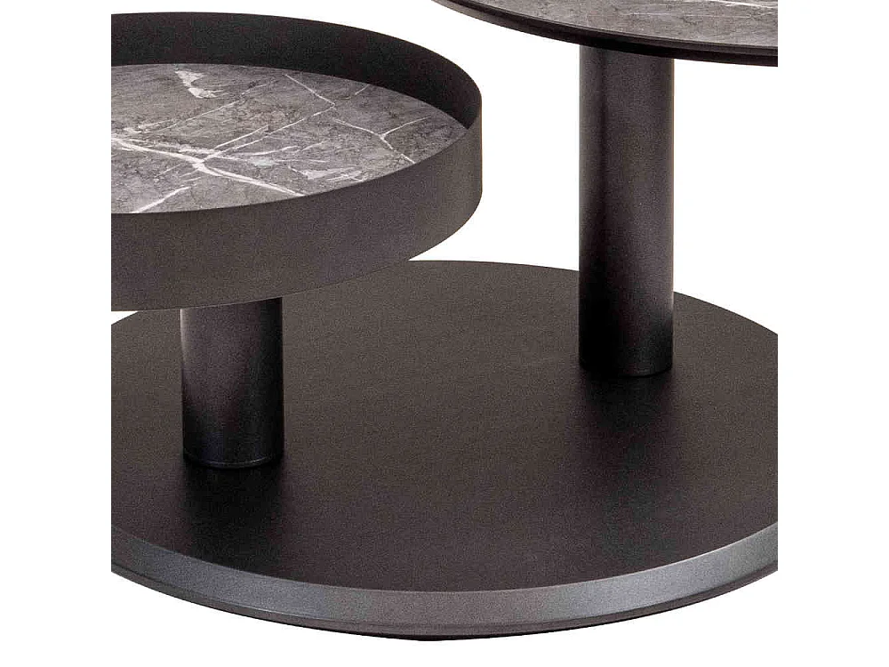 Beistelltisch aus Metall und MDF runder Tischplatte