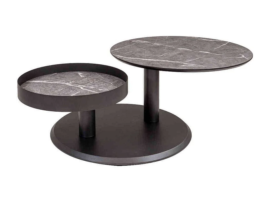 Beistelltisch aus Metall und MDF runder Tischplatte