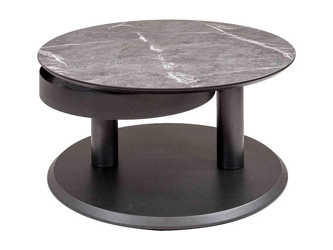 Beistelltisch aus Metall und MDF runder Tischplatte