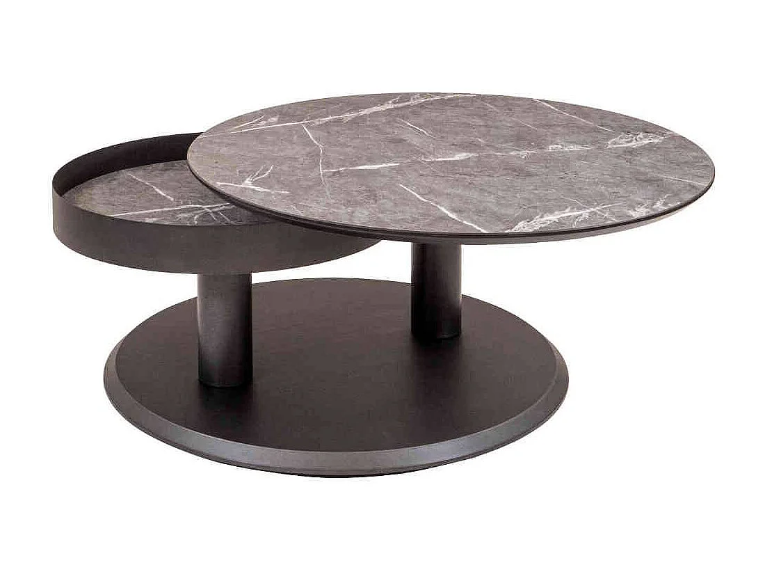 Beistelltisch aus Metall und MDF runder Tischplatte