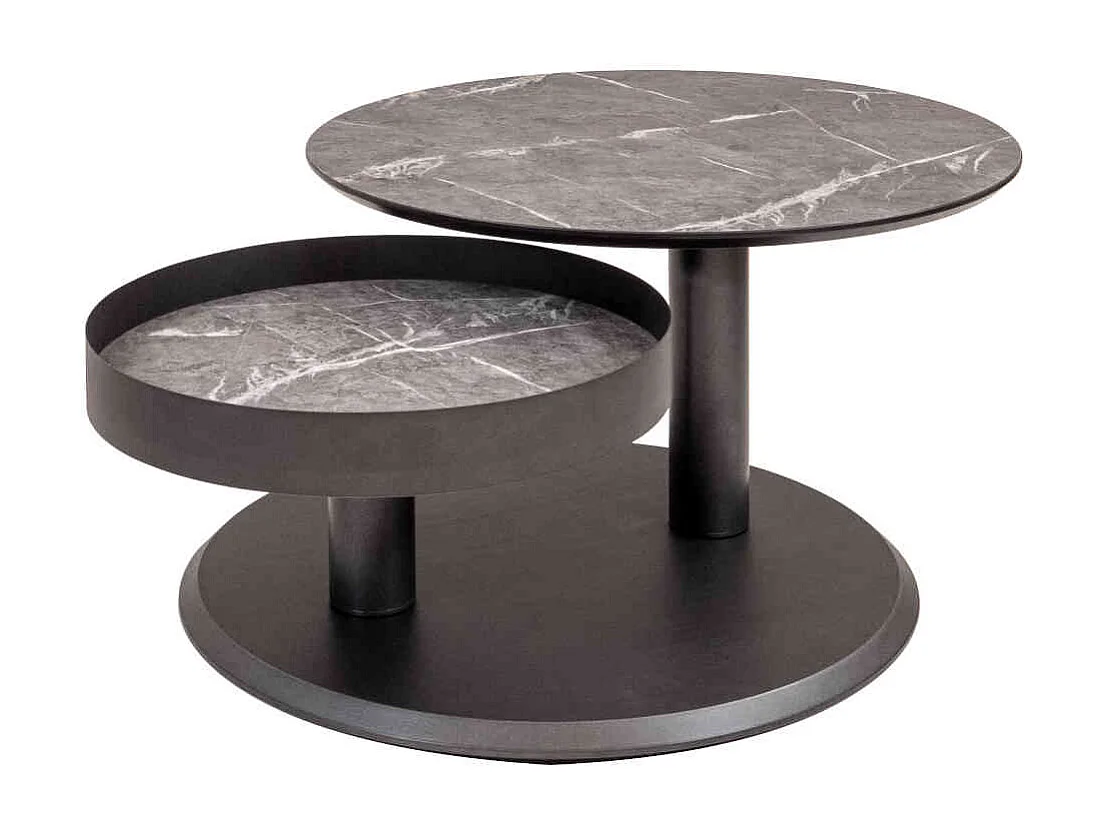 Beistelltisch aus Metall und MDF runder Tischplatte