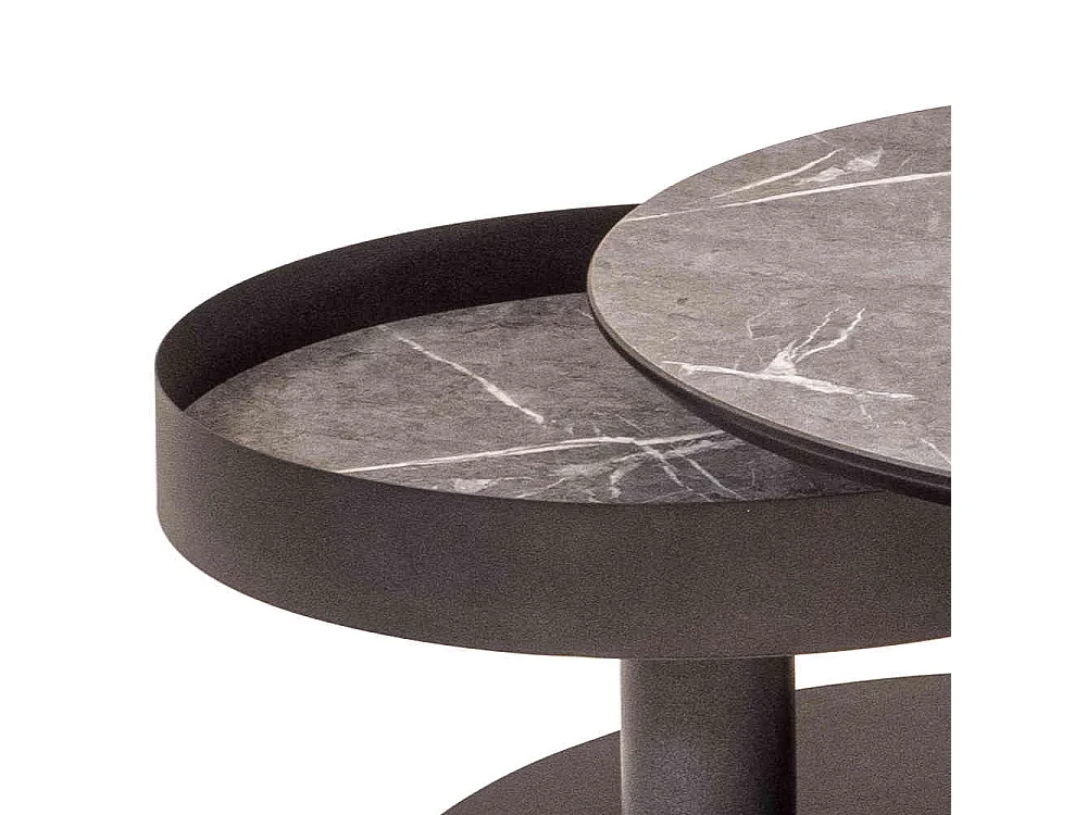 Beistelltisch aus Metall und MDF runder Tischplatte