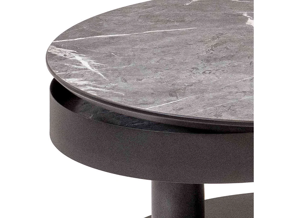 Beistelltisch aus Metall und MDF runder Tischplatte