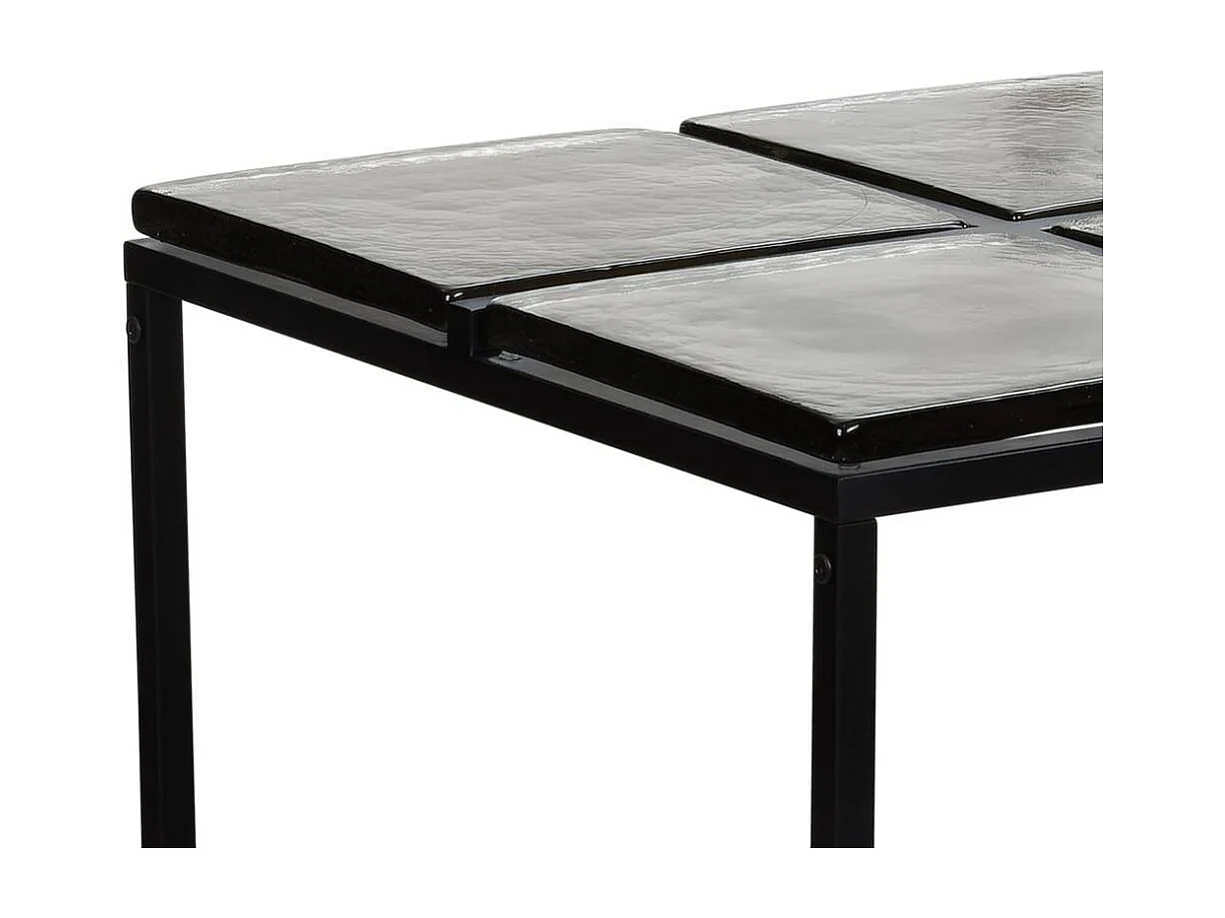 Beistelltisch Couchtisch in quadratischer Form mit Glasplatte