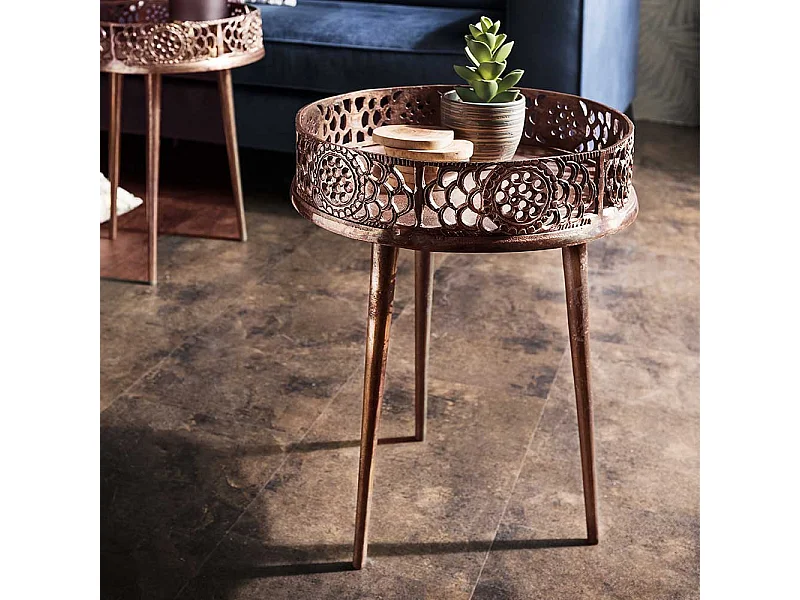Beistelltisch in Kupferfarben Vintage Look