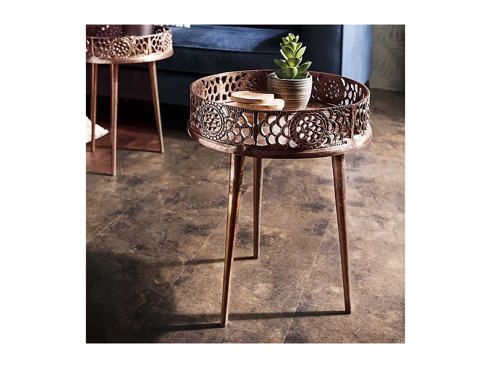 Beistelltisch in Kupferfarben Vintage Look