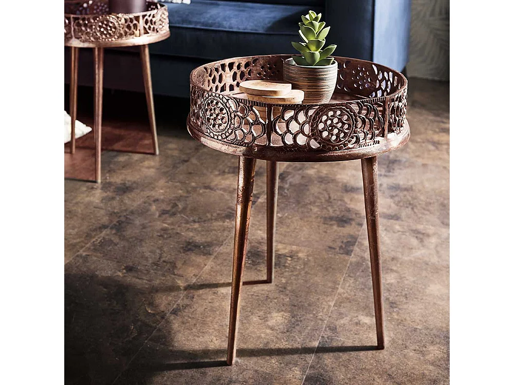 Beistelltisch in Kupferfarben Vintage Look