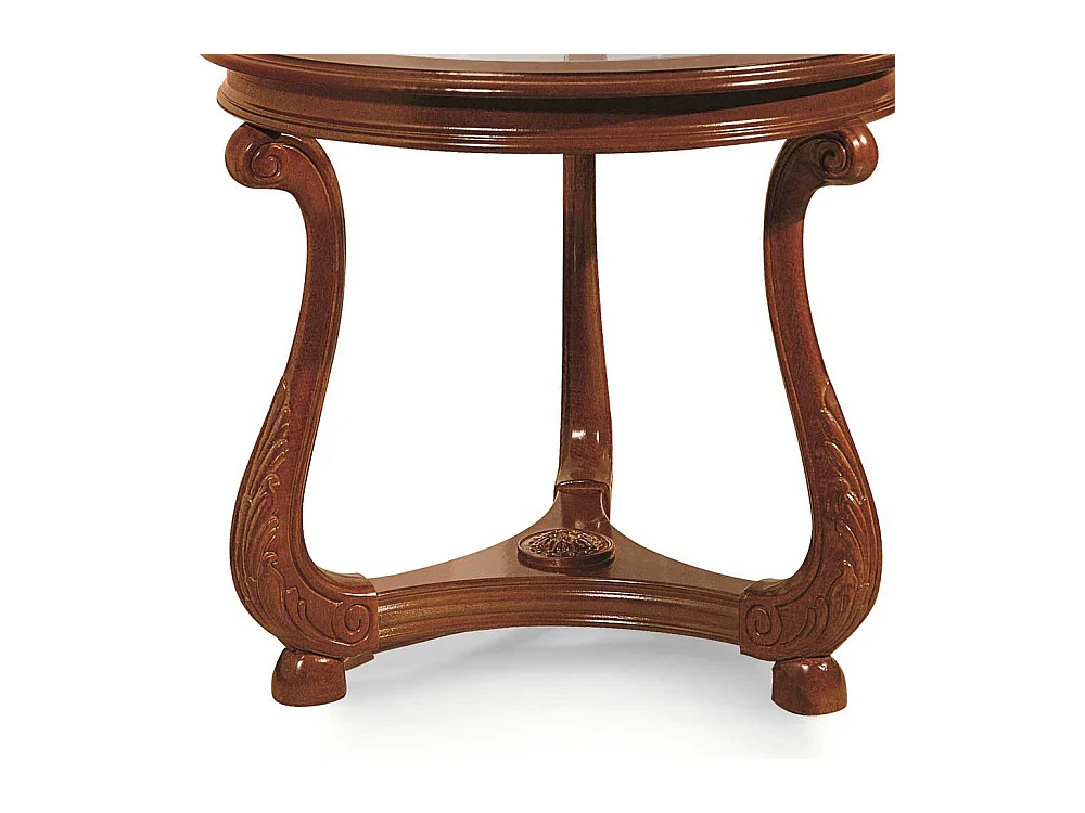 Glas Beistelltisch in Nussbaumfarben lackiert italienischen Design