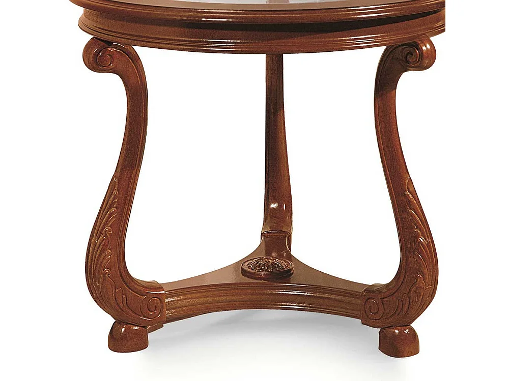 Glas Beistelltisch in Nussbaumfarben lackiert italienischen Design