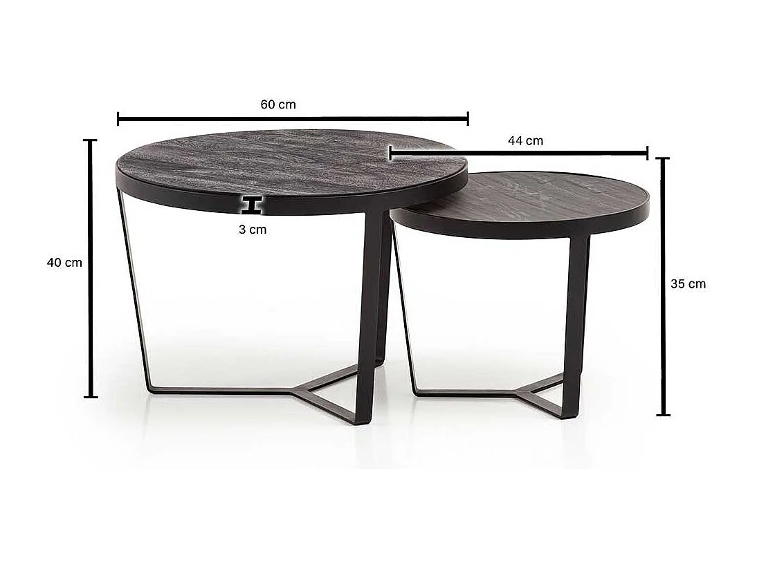 Beistelltisch Sofa Set Wohnzimmertische in modernem Design 40 cm hoch (zweiteilig)