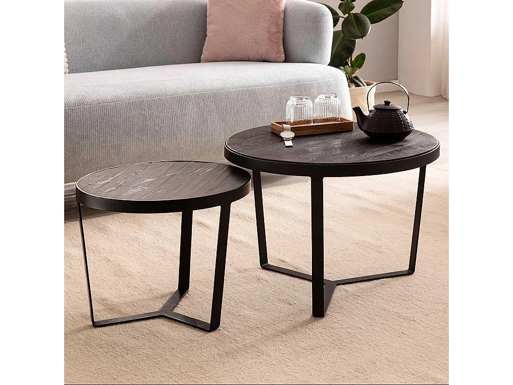 Beistelltisch Sofa Set Wohnzimmertische in modernem Design 40 cm hoch (zweiteilig)