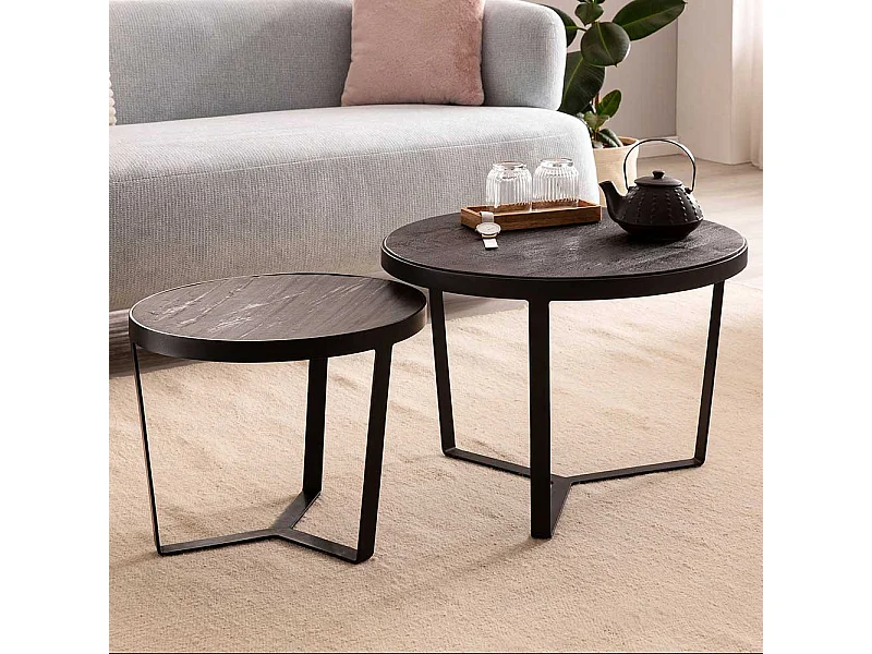 Beistelltisch Sofa Set Wohnzimmertische in modernem Design 40 cm hoch (zweiteilig)