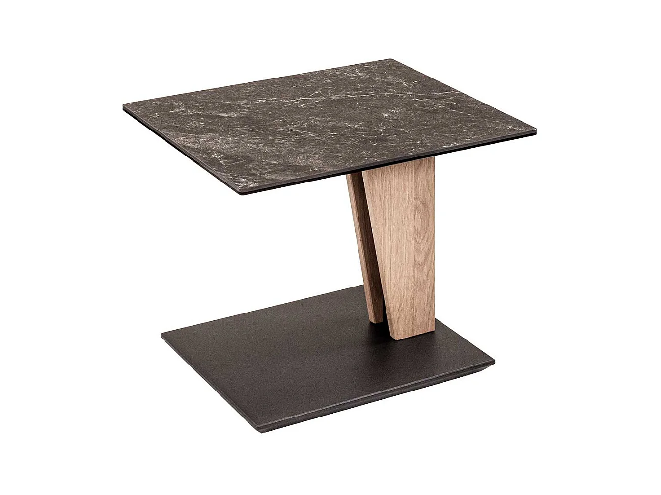 55x47 cm Beistelltisch in Wildeichefarben Keramik Oberfläche Platte