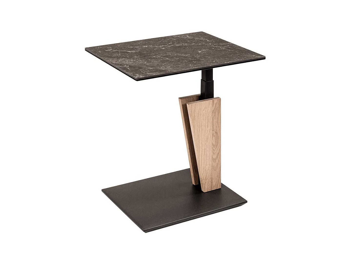 55x47 cm Beistelltisch in Wildeichefarben Keramik Oberfläche Platte