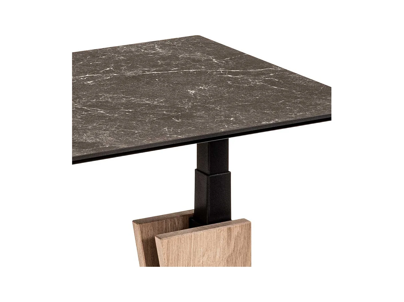 55x47 cm Beistelltisch in Wildeichefarben Keramik Oberfläche Platte