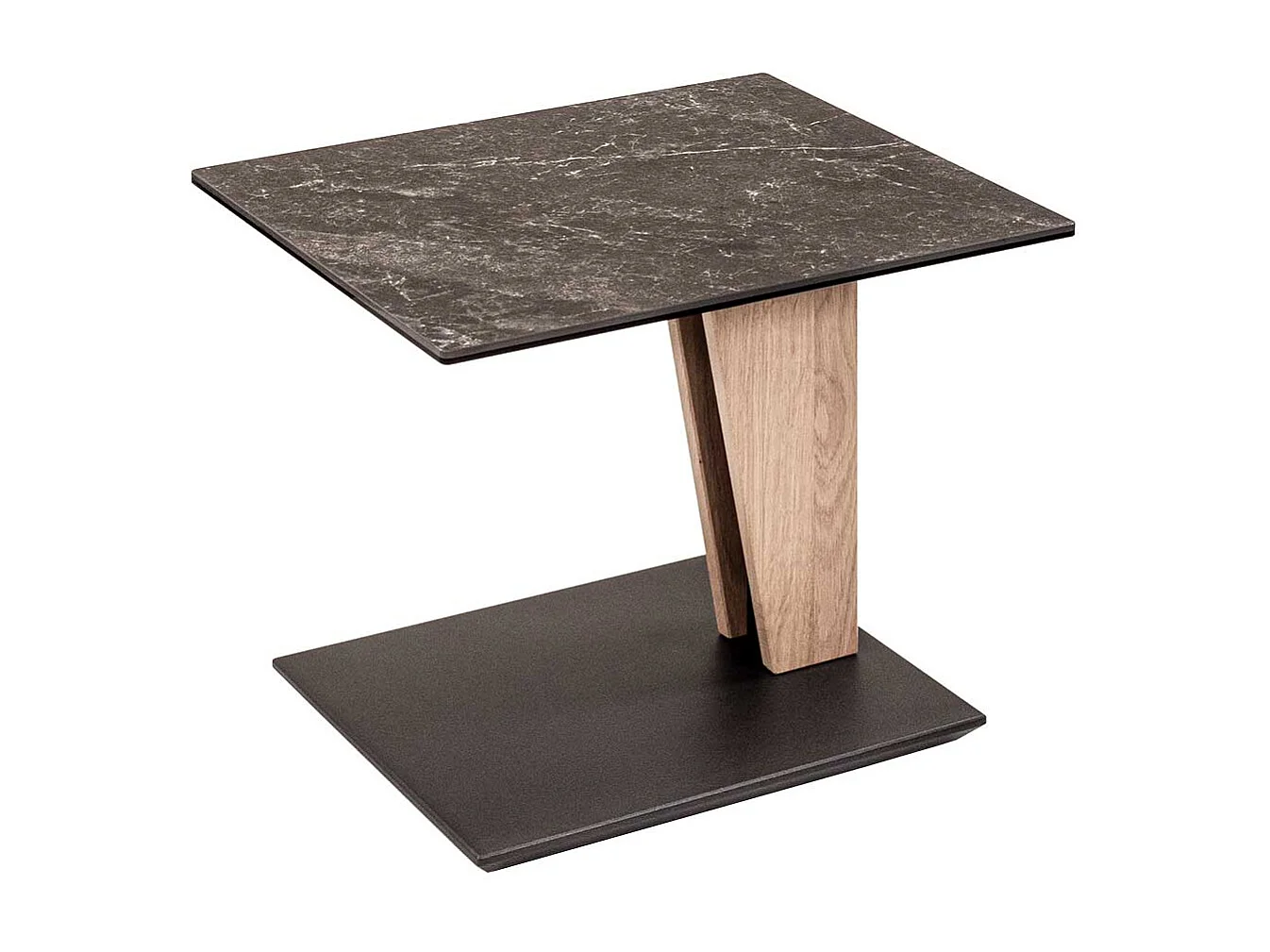 55x47 cm Beistelltisch in Wildeichefarben Keramik Oberfläche Platte