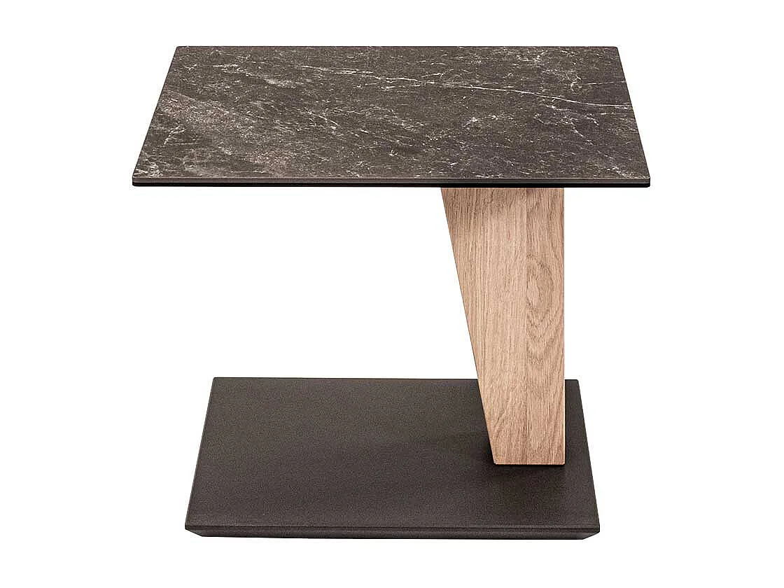 55x47 cm Beistelltisch in Wildeichefarben Keramik Oberfläche Platte