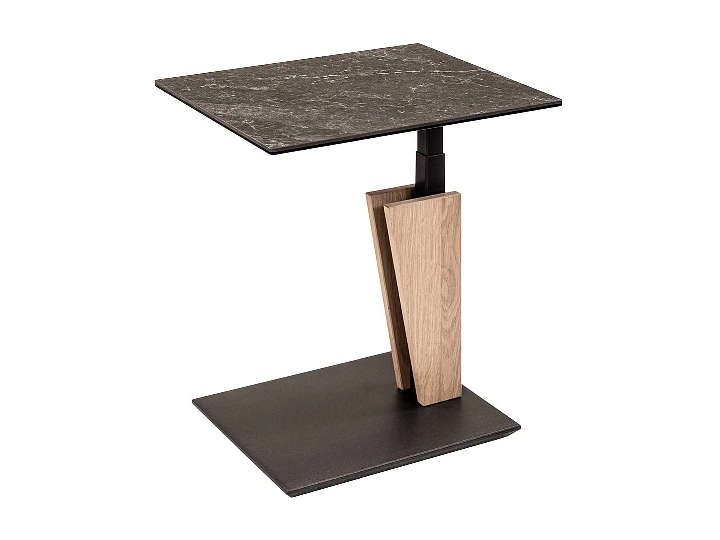 55x47 cm Beistelltisch in Wildeichefarben Keramik Oberfläche Platte