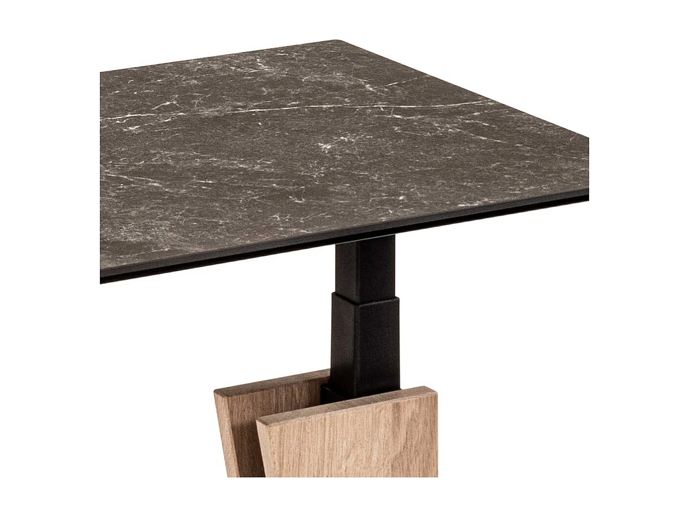 55x47 cm Beistelltisch in Wildeichefarben Keramik Oberfläche Platte