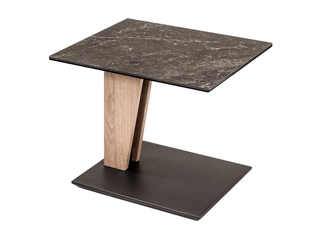 55x47 cm Beistelltisch in Wildeichefarben Keramik Oberfläche Platte