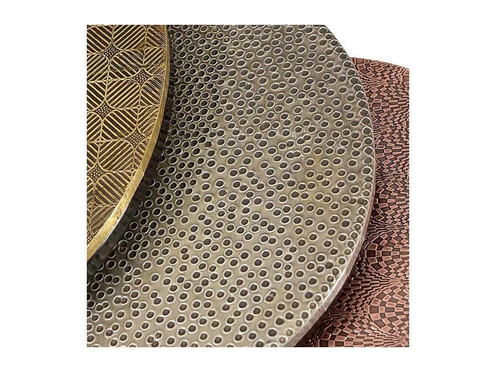 Beistelltisch Set aus Metall runde Tischform (dreiteilig)