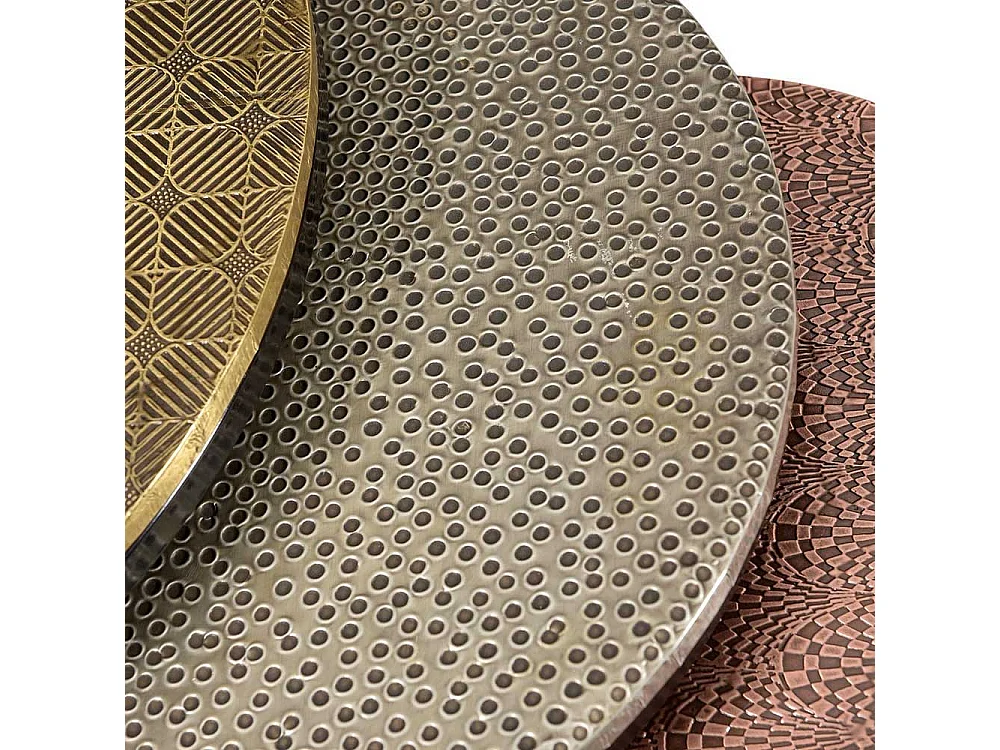 Beistelltisch Set aus Metall runde Tischform (dreiteilig)