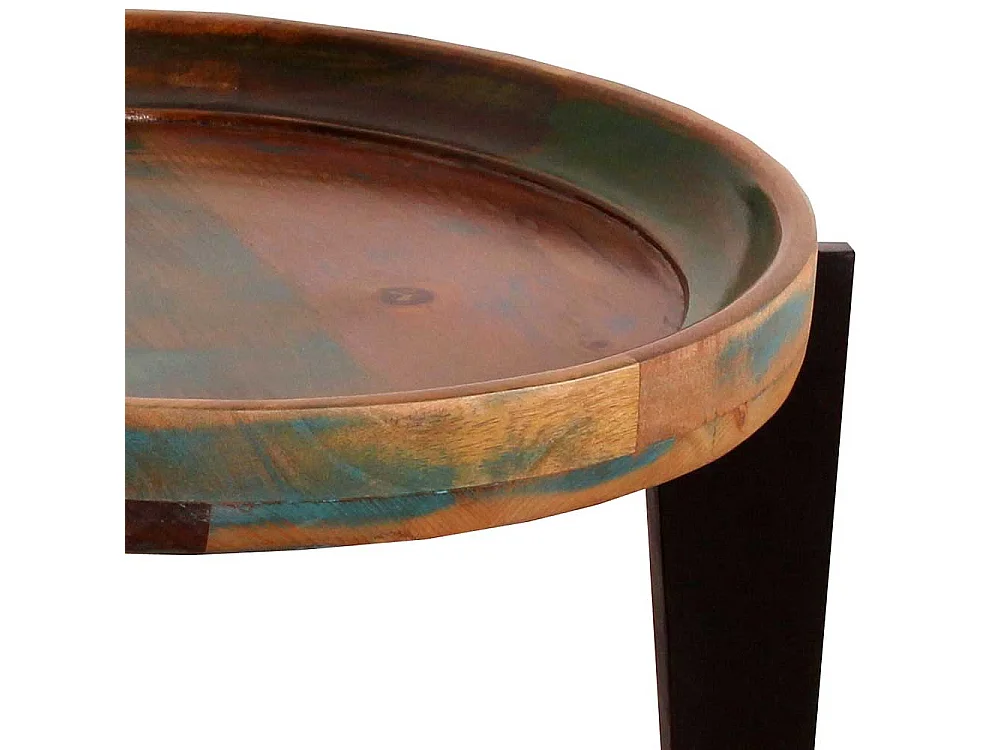 Runder Beistelltisch in Bunt lackiert Tablettfunktion