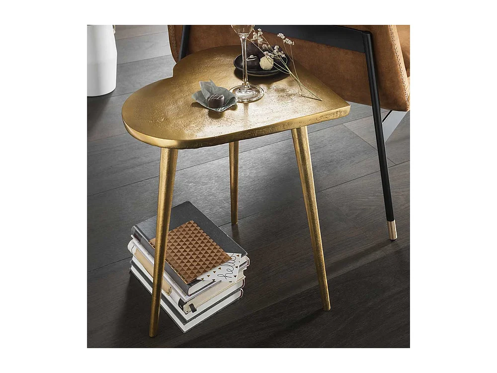 Beistelltisch Sofa mit herzförmiger Tischplatte Goldfarben