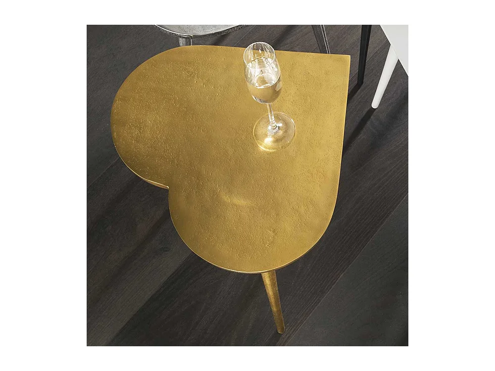 Beistelltisch Sofa mit herzförmiger Tischplatte Goldfarben
