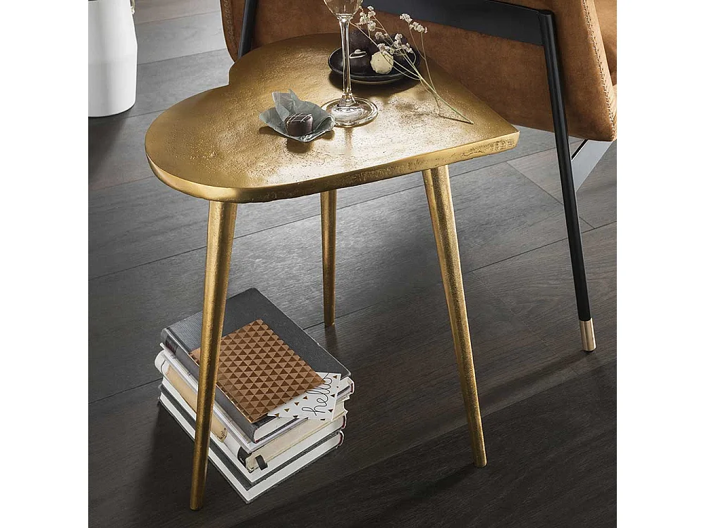 Beistelltisch Sofa mit herzförmiger Tischplatte Goldfarben