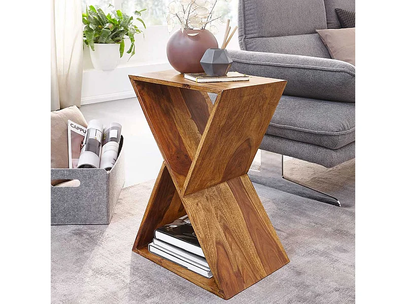 Beistelltisch aus Sheesham Massivholz handgearbeitet