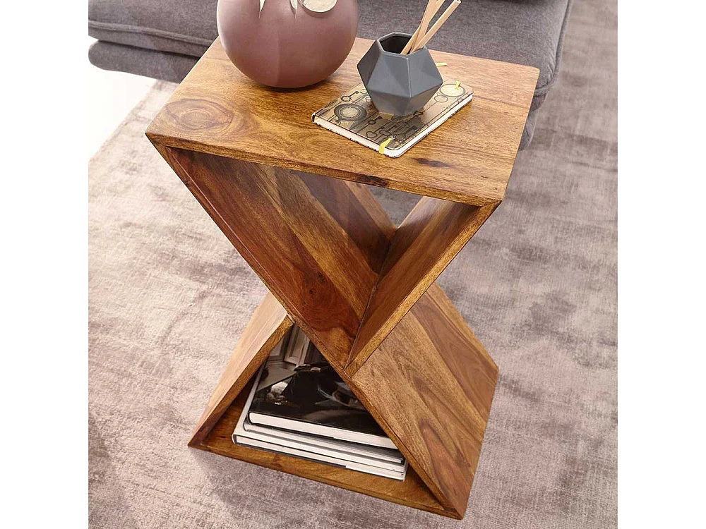 Beistelltisch aus Sheesham Massivholz handgearbeitet