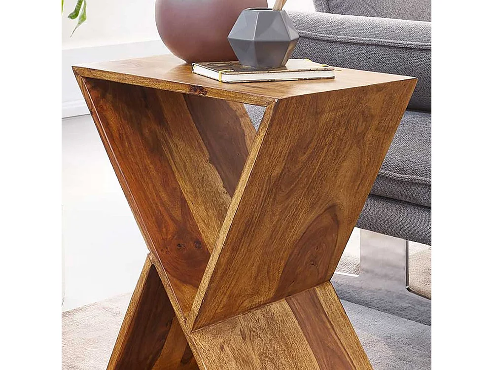 Beistelltisch aus Sheesham Massivholz handgearbeitet