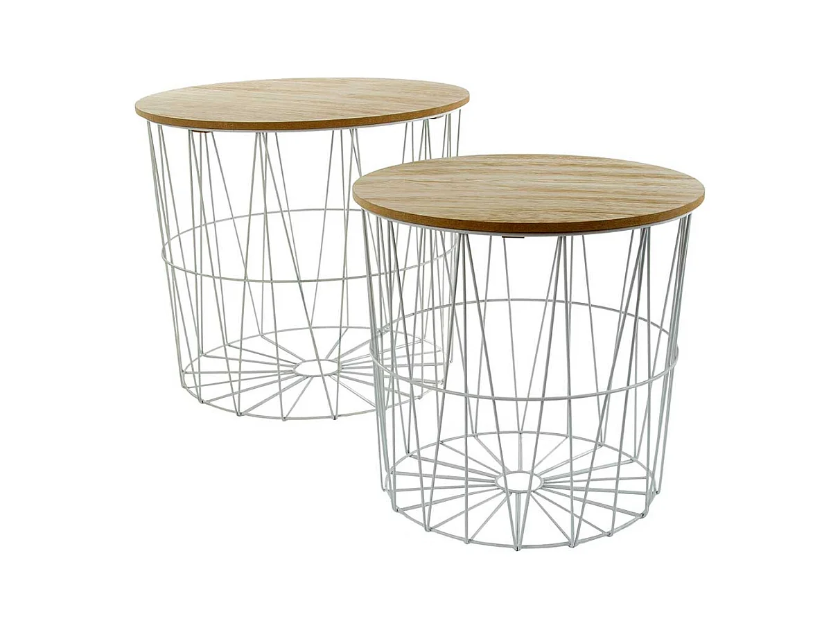 Beistelltische Skandi mit abnehmbarer Tischplatte Drahtgestell (zweiteilig)