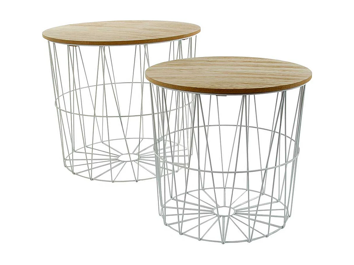 Beistelltische Skandi mit abnehmbarer Tischplatte Drahtgestell (zweiteilig)