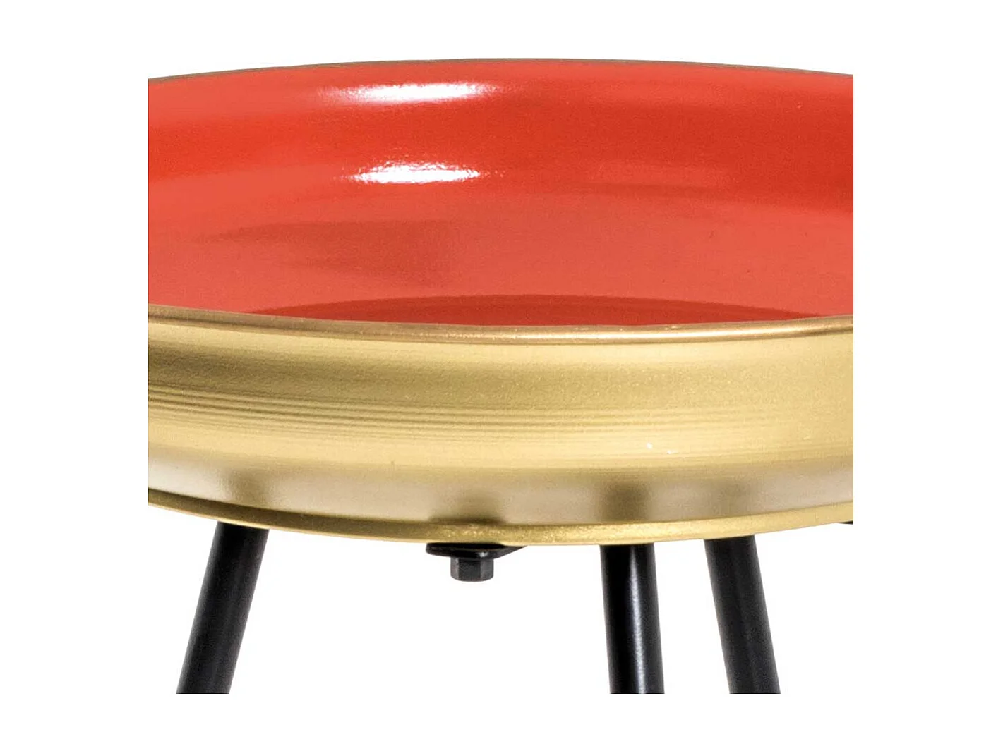 Retro Beistelltische aus Stahl Blau Rot Gold (zweiteilig)