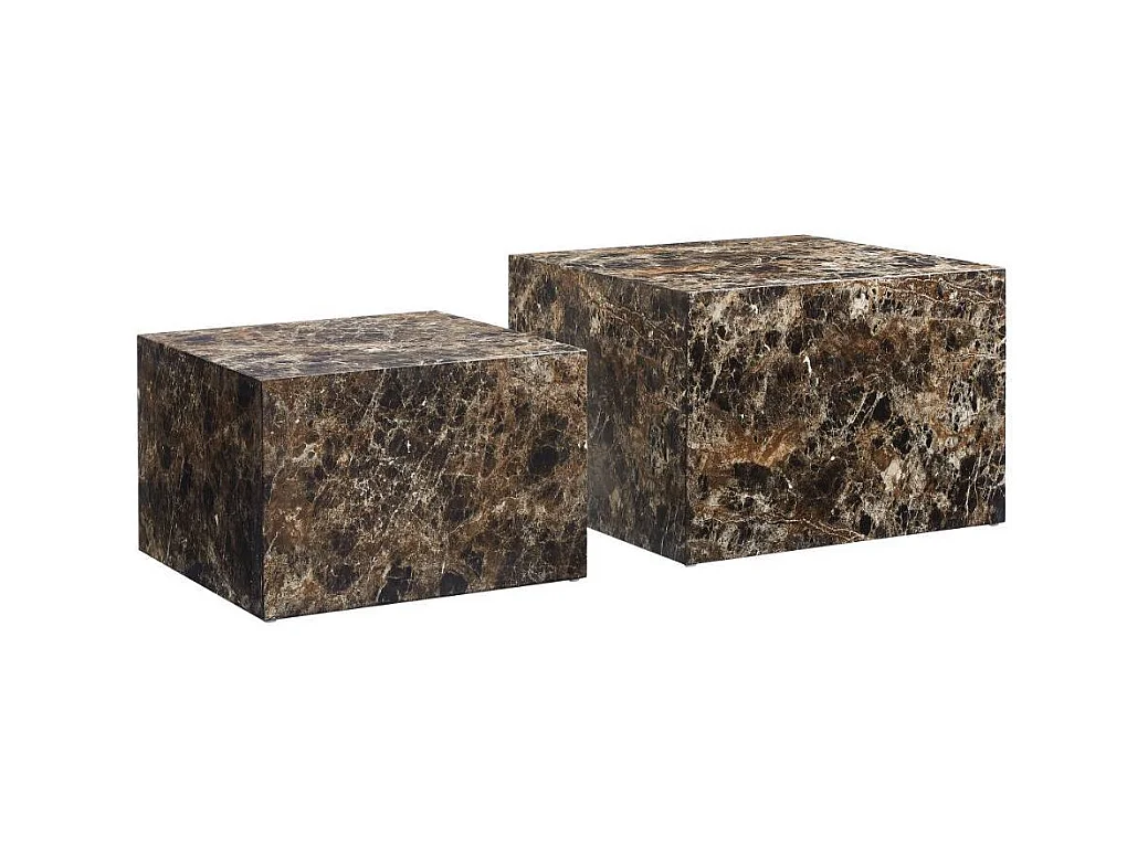 Satztisch Beistelltische in Marmor Optik 40 cm hoch (zweiteilig)