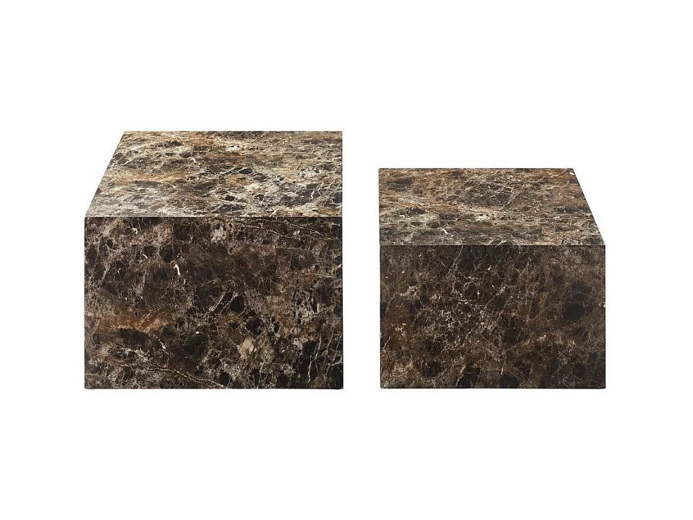 Satztisch Beistelltische in Marmor Optik 40 cm hoch (zweiteilig)