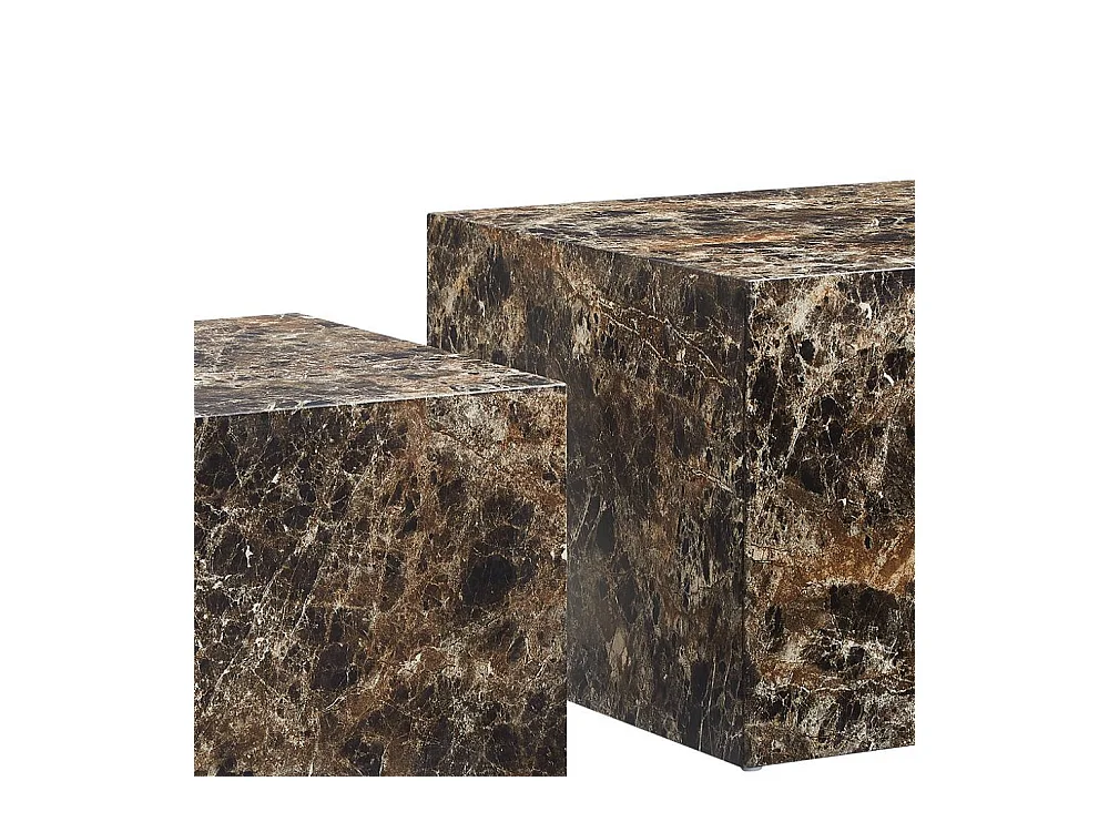 Satztisch Beistelltische in Marmor Optik 40 cm hoch (zweiteilig)