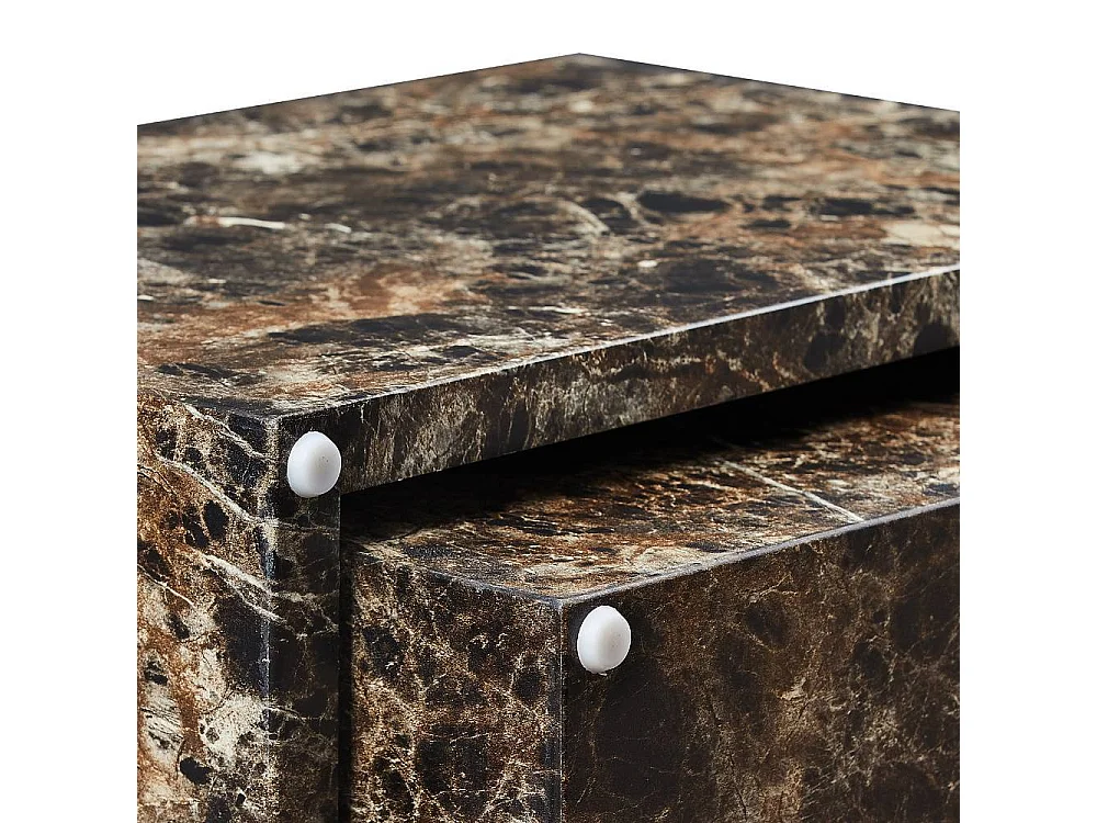 Satztisch Beistelltische in Marmor Optik 40 cm hoch (zweiteilig)