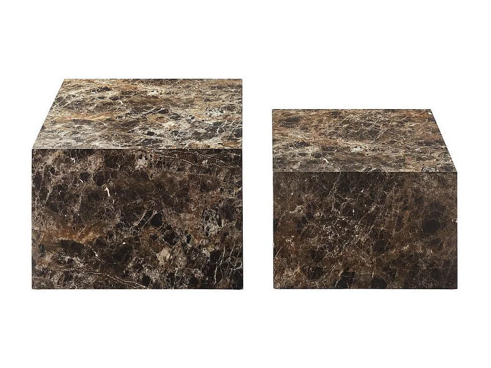 Satztisch Beistelltische in Marmor Optik 40 cm hoch (zweiteilig)