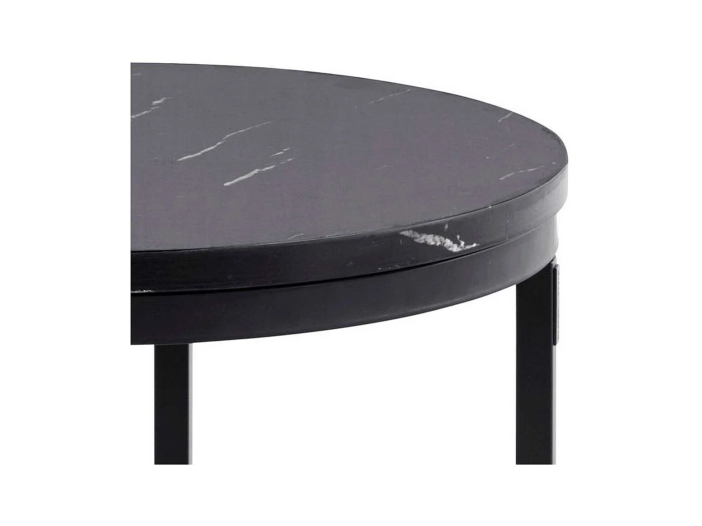 Beistelltisch in schwarzer Marmor Optik Metall Ringgestell