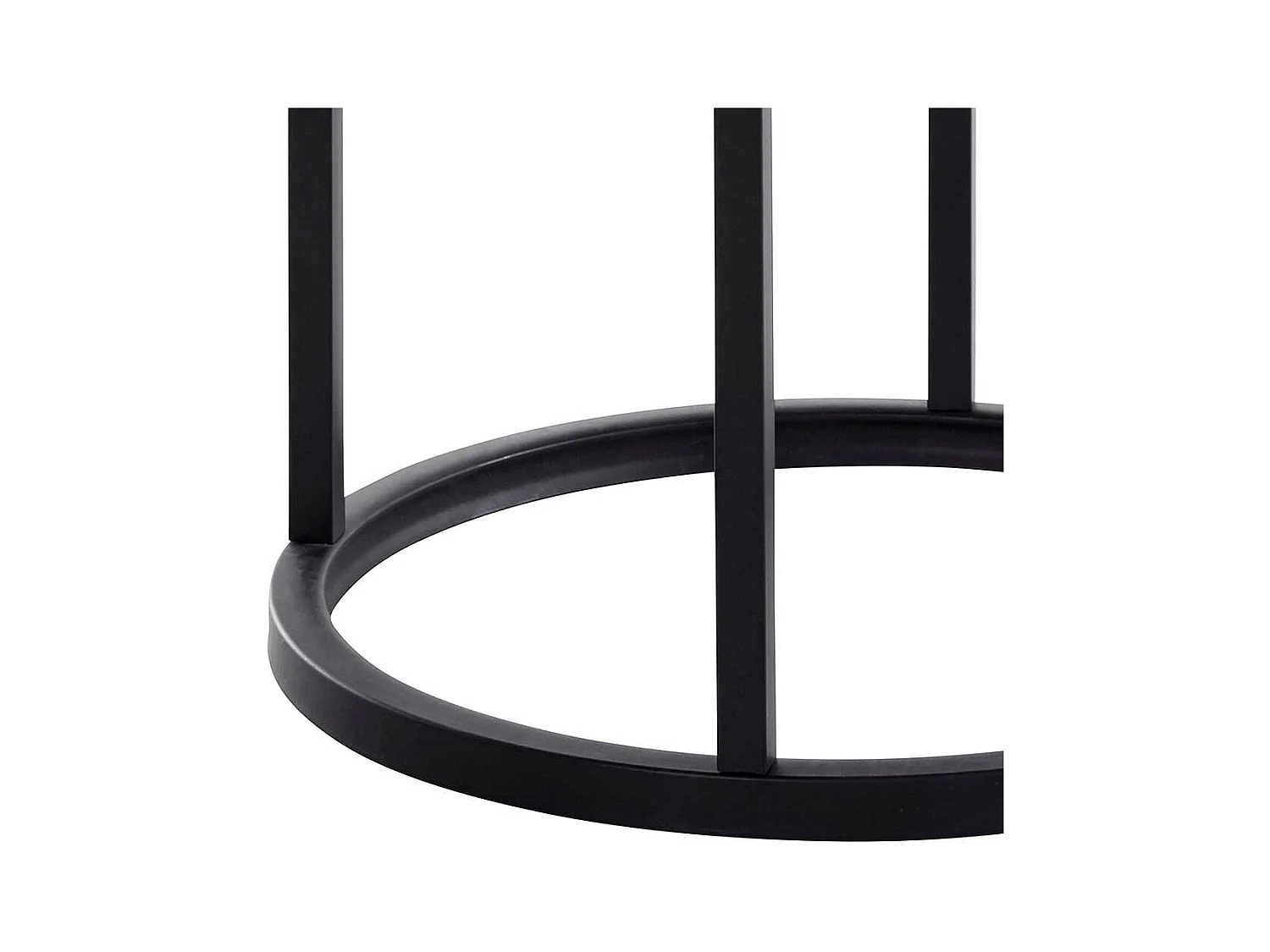 Beistelltisch in schwarzer Marmor Optik Metall Ringgestell
